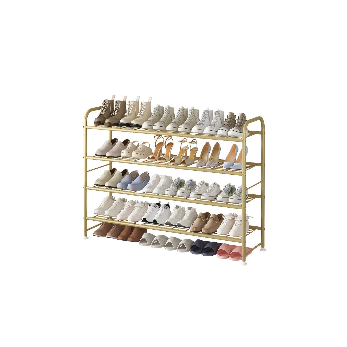 Shoe Rack shown in the Golden, 4 Tier option