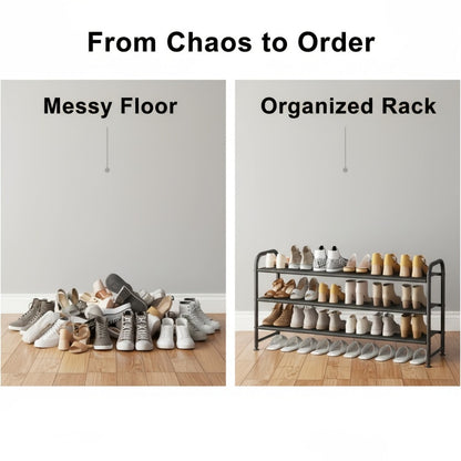 4-Tier Wide Shoe Rack with Stackable Design and Large-Capacity Storage for Entryway detail image - detail view 10