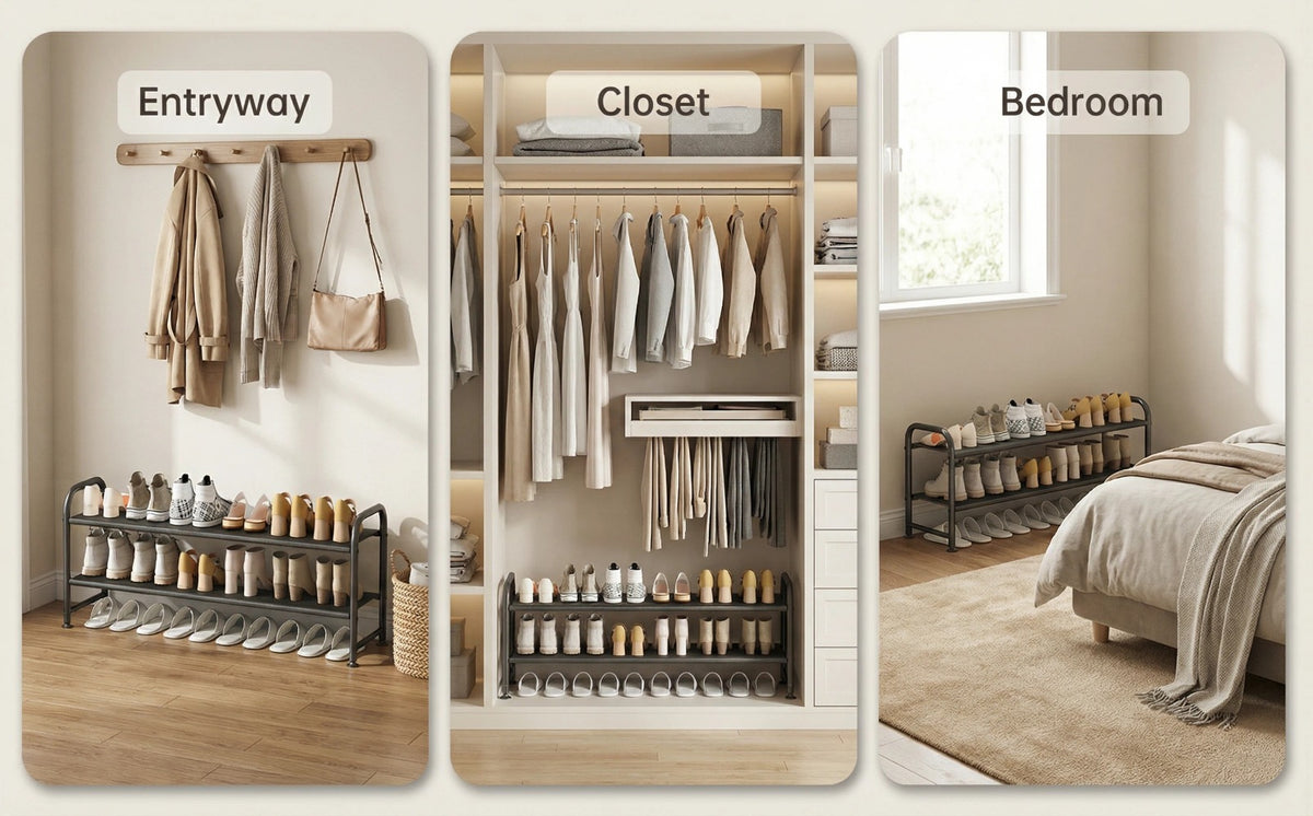 4-Tier Wide Shoe Rack with Stackable Design and Large-Capacity Storage for Entryway detail image - detail view 26