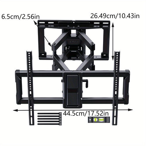 TV Wall Mount, Full Motion for 40 to 86 Inch TVs 132 Lb Heavy Duty Bracket Tool Free Tilt shown in the main product view