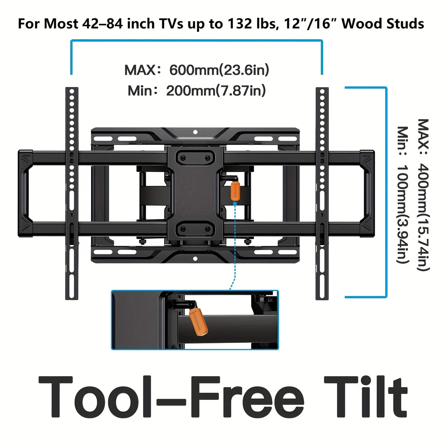 TV Wall Mount shown in the Full Motion TV Wall F11-US option