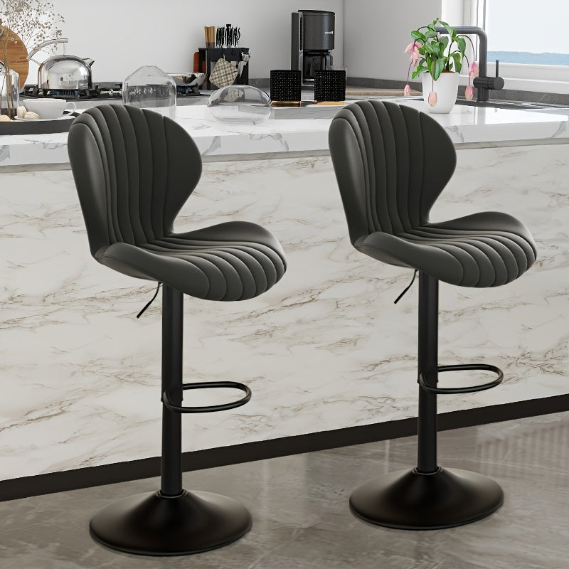 Bar Stools Set Of 1/2/3/4, Modern Swivel Bar Chairs, Barstools Counter Height with High Backrest, Artificial Leather, Easy 3-5 Minute Assembly for Bar, Kitchen, Dining Room.