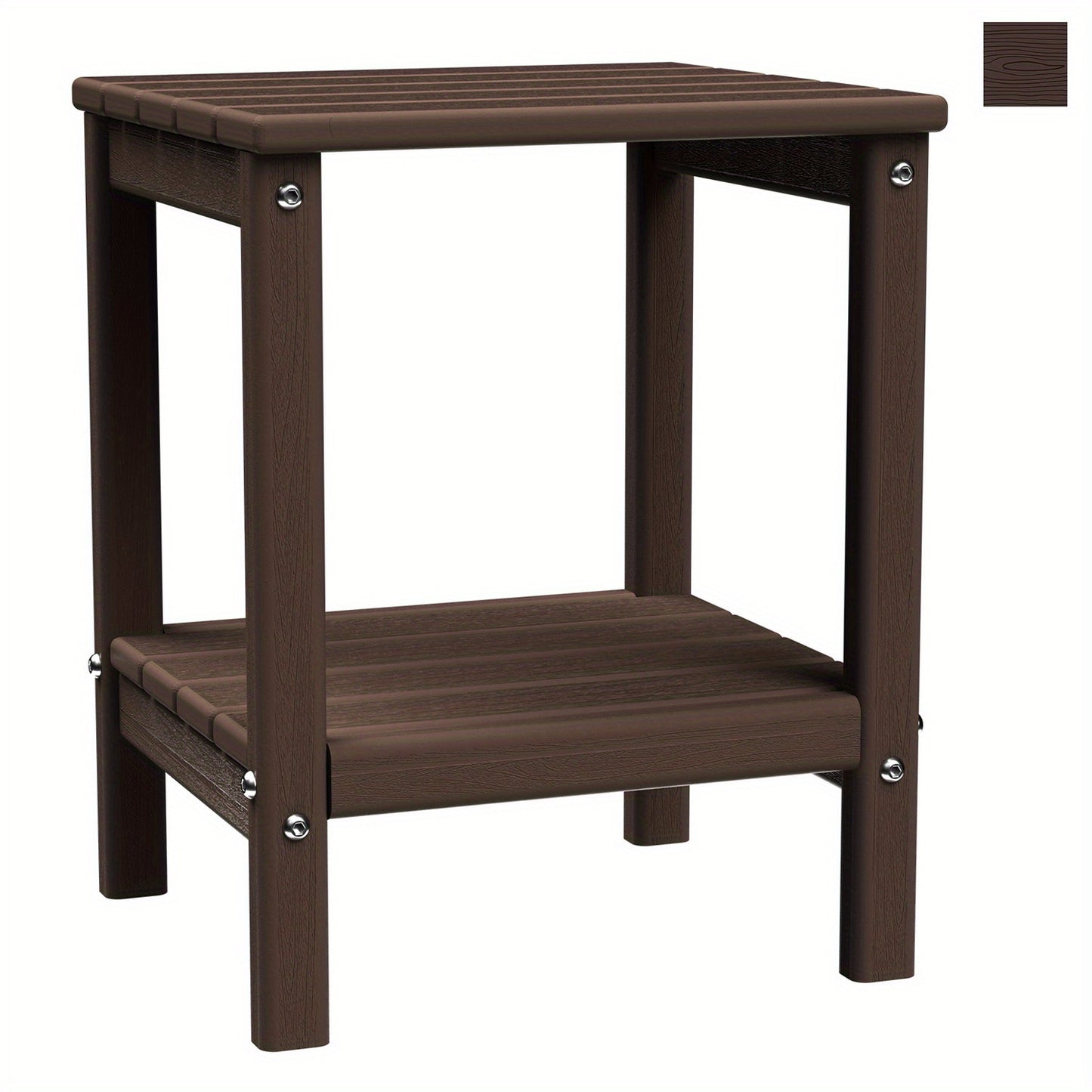 HDPE Adirondack Side Table Outdoor – Weather Resistant Rectangular End Table 15"x14"x18" for Adirondack Chair, Patio, Pool, Garden & Camping – 9 Colors, 1/2/4 Pack