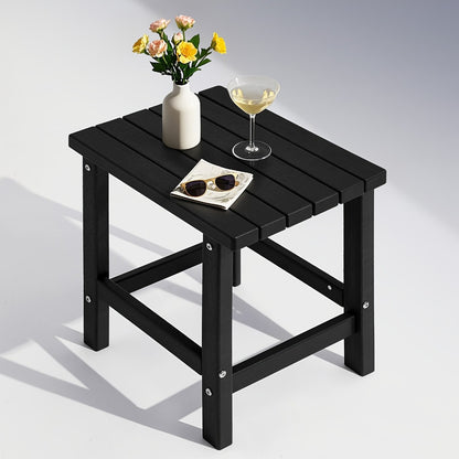 Adirondack Square Side Table HDPE Weather Resistant Outdoor End Table for Patio Backyard Pool Beach Easy Maintenance 5 Colors