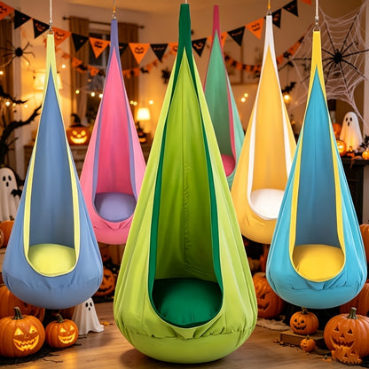 1-Pack of Indoor/Outdoor Hanging Hammock Chair Includes Inflatable Pillow And Cylinder, Storage Bag, Maximum Load Capacity of 264 Pounds, Includes Straps And Screws, Woven Nylon Fabric, No Batteries