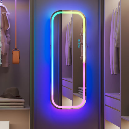 LED Jewelry Cabinet with Mirror - Lockable Arched Storage Organizer for Necklaces And Rings, Hanging Or Floor Standing