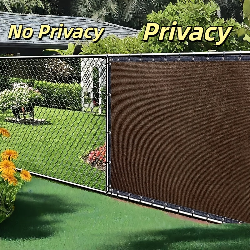 6X50ft Fence Privacy Screen, Heavy Duty Privacy Fence Screen, Outdoor Shade Cloth Mesh Barrier, Cable Zip Ties Included, Brown