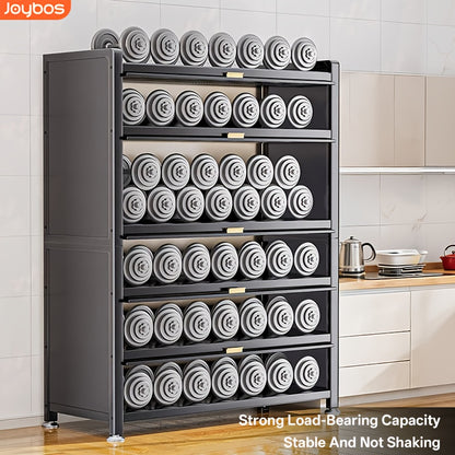 Heavy-Duty Metal Kitchen Cabinet with Transparent Acrylic Doors - Extra Tall Storage Shelf, Large Pantry Organizer for Kitchen, Living Room, Dining - Easy Assembly, No Power Needed (Grey, 57.1"H x 31.5"W x 12.6"D) - Ideal for Small Spaces