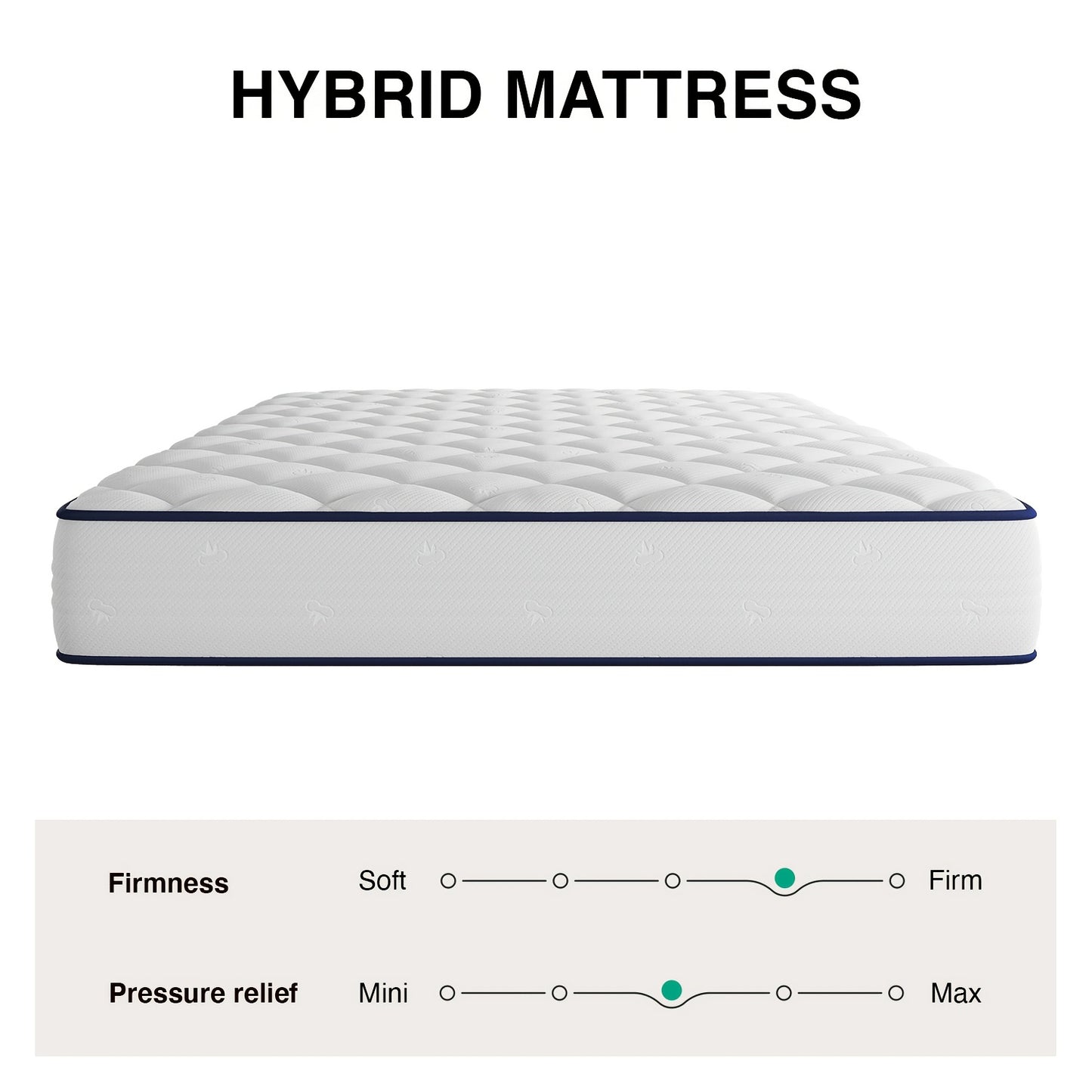 Novilla 6" 8" Hybrid Spring Foam Mattress Packaged in a Box, Featuring Medium Softness, Breathable Material, And Adaptive Support