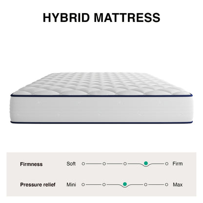 Novilla 6" 8" Hybrid Spring Foam Mattress Packaged in a Box, Featuring Medium Softness, Breathable Material, And Adaptive Support