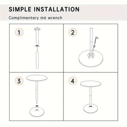 24" Top 2pcs/1pc Round High-Top Bar Table Indoor-outdoor Bistro Pub Table with Metal Structure Space-Saving Round Pub Table Modern Style Outdoor Furniture for Pub, Home, Kitchens, Dining Room, Party Roostertail Lounge- Easy Assembly