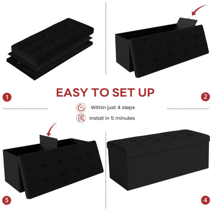 43.5-Inch Upholstered Storage Ottoman Bench with Hidden Storage and Lift-Top Storage detail image - detail view 9