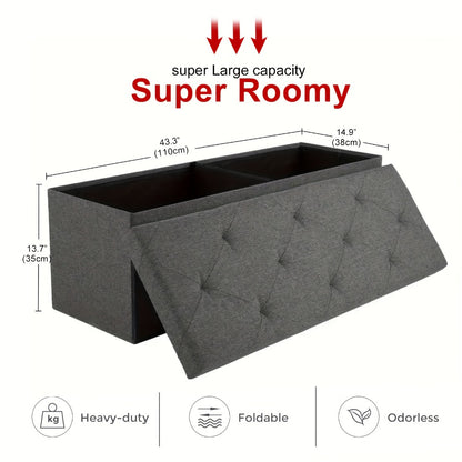 43-Inch Foldable Ottoman Bench with Hidden Storage and Lift-Top Storage for Living Room detail image - detail view 5