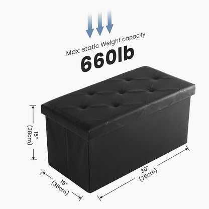 43-Inch Foldable Ottoman with Padded Seat for Comfortable Everyday Seating detail image - detail view 5