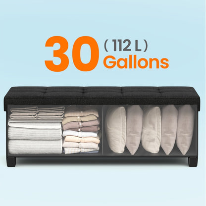 43-Inch Foldable Storage Ottoman for Living Room and Entryway detail image - detail view 12