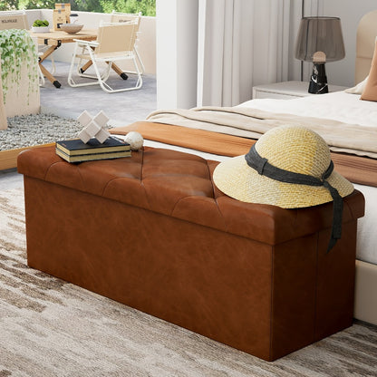 43-Inch Storage Ottoman with Hidden Storage and Footrest for Living Room detail image - detail view 6