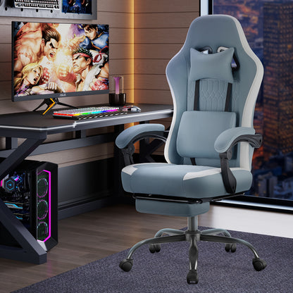 Ergonomic Gaming Chair | High Back, Flip-up Armrest, Wheeled, Height Adjustable 360°-Swivel, Sponge Filled, Solid Back Style, Synthetic Faux Leather, Lumbar Support, Manual Recliner, Wipe Clean - ANTONIA