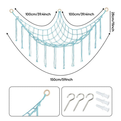 A Plush Toy Storage Hammock With Built-In Lighting, Ideal For Storing Unused Plush Toys And Indoor Items, As Well As Small Accessories For Halloween, Christmas, Easter, And Thanksgiving.