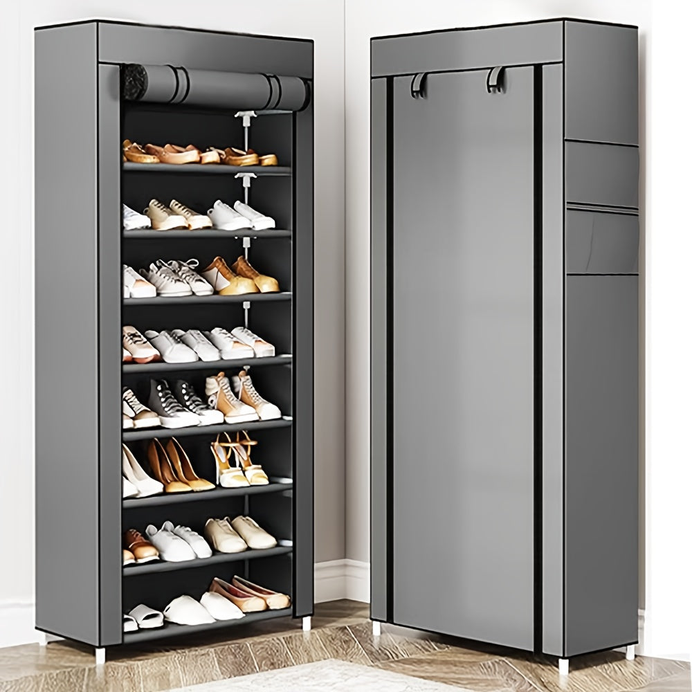 6/8/10/3 Tier Shoe Organizer with Nonwoven Fabric Cover Shoe Cabinet, Easy to Assemble, Portable Shoe Cabinet, Shoe Storage Shelf for 27-35 Pairs Of Shoes, Suitable for Various Scenes Such As Entryway, Suitable for Sneakers, High Heels, And Boots