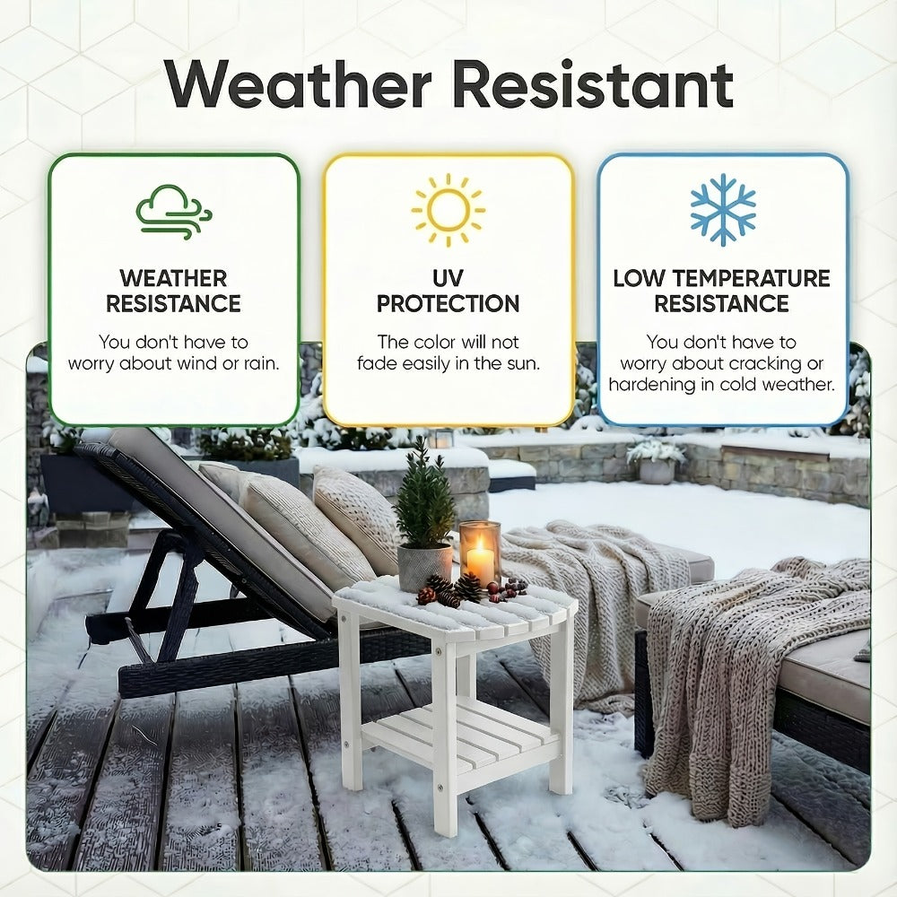 Adirondack Oval Side Table HDPE Weather Resistant Portable Detachable Base Outdoor End Table for Patio Backyard Pool Beach 5 Colors