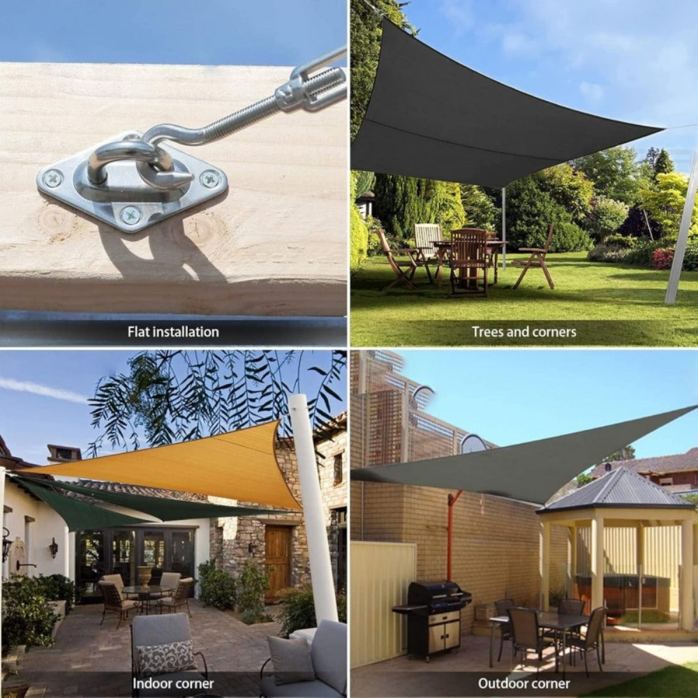 44-Piece Metal Shade Sail Hardware Kit with Weather-Resistant Finish for Patio detail image - detail view 12