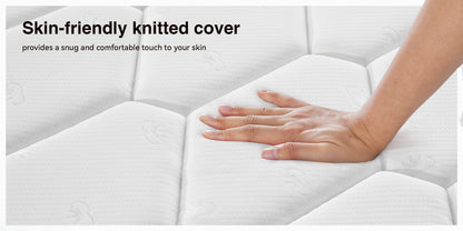 Novilla 6" 8" Hybrid Spring Foam Mattress Packaged in a Box, Featuring Medium Softness, Breathable Material, And Adaptive Support