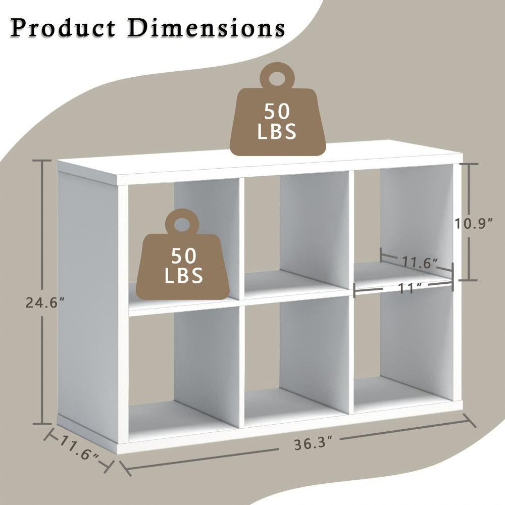 Cube Storage Bookshelf 2 3 4 6 8 9 Cube Open Display Cabinet Thick Frame Floor Standing Bookcase with Anti-Tip Kit for Living Room Bedroom Study, 4 Colors