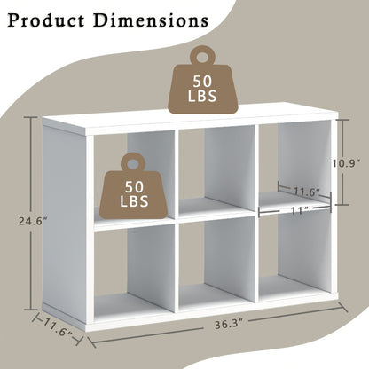 Cube Storage Bookshelf 2 3 4 6 8 9 Cube Open Display Cabinet Thick Frame Floor Standing Bookcase with Anti-Tip Kit for Living Room Bedroom Study, 4 Colors