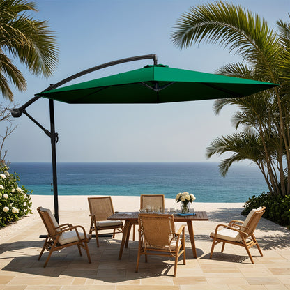 Victone Patio Umbrella 10FT Outdoor Market Sun Shade, Heavy Duty Cantilever Umbrella with Wind Vent & Tilt Function, Waterproof Sun Protection for Garden, Pool, Beach, Easy Push Button Tilt