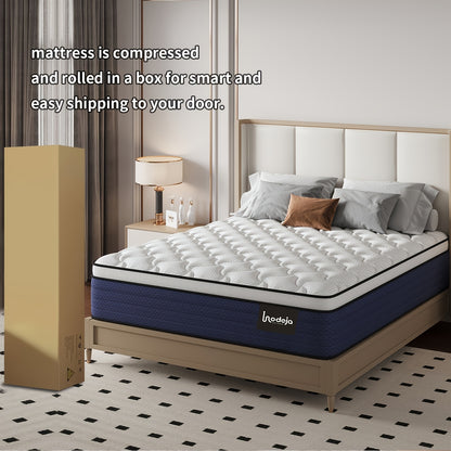 [Ergonomic Memory Foam] LODEIJA Ergonomic Medium Firm Hybrid Mattress In A Box - 10/12/14 Inch Thick, Twin, Full, Queen, King Sizes | Pocket Springs & Memory Foam for Motion Isolation, Pressure Relief, And Silent Sleep, Breathable Bed Mattress, Fiberglass