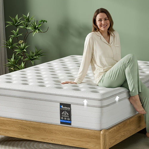 Cooling Gel Pocket Spring Mattress in a Box – 10 12 14 Inch Options, Twin Full Queen King, CertiPUR-US Foam, Medium Firm Support for Back Pain Relief