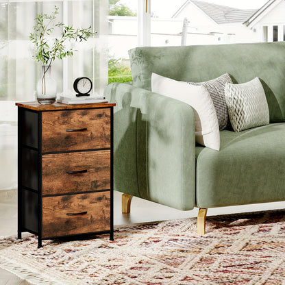 EUNOS Tall Dresser for Bedroom, Storage Organizer Chest Of Drawers with Removable Fabric Bins for Living Room Closet Bedside Laundry Entryway Hallway
