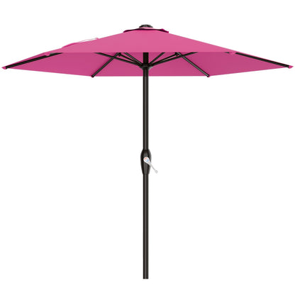 [UV Protection] 7.5' Umbrella Outdoor Patio, Pool Market Umbrella W/ 6 Fiberglass Ribs, Table Umbrella With Crank UV Protection For Porch, Deck, Yard, Garden
