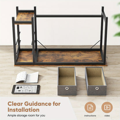 47-Inch Fabric Gaming Desk with Storage Drawers for Home Office detail image - detail view 19