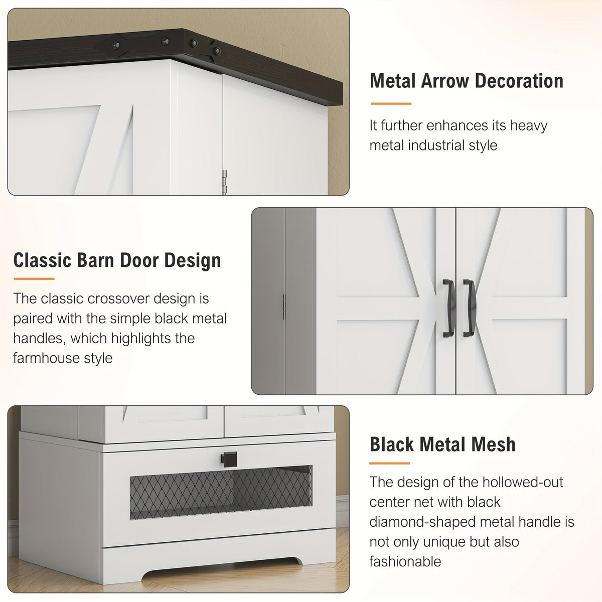 47-Inch Freestanding Kitchen Pantry Cabinet with Storage Drawers and Adjustable Shelves detail image - detail view 8