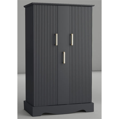 Kitchen Pantry Cabinet shown in the Black Cabinet Center Drawer option