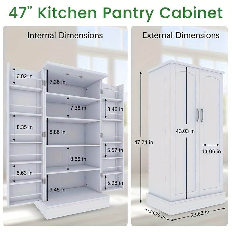 Kitchen Pantry Cabinet shown in the Ordinary - White option