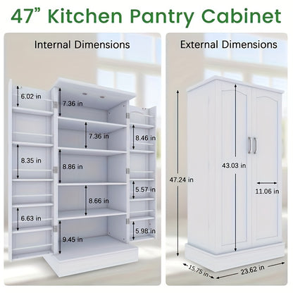 Kitchen Pantry Cabinet shown in the Ordinary - White option
