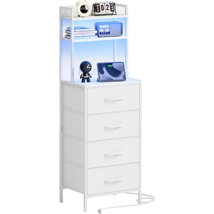 47-Inch Tall Nightstand with Charging Station and LED Lighting detail image - detail view 12