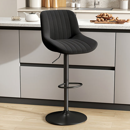 1/2/3/4 Packs Counter Height Bar Stools, Adjustable Swivel Upholstered Counter Height Barstools with Back And Footrest, Stool Chair for Kitchen Counter Island