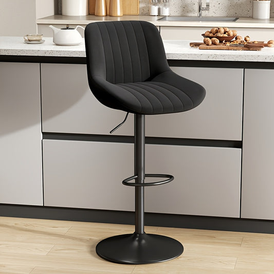 1/2/3/4 Packs Counter Height Bar Stools, Adjustable Swivel Upholstered Counter Height Barstools with Back And Footrest, Stool Chair for Kitchen Counter Island