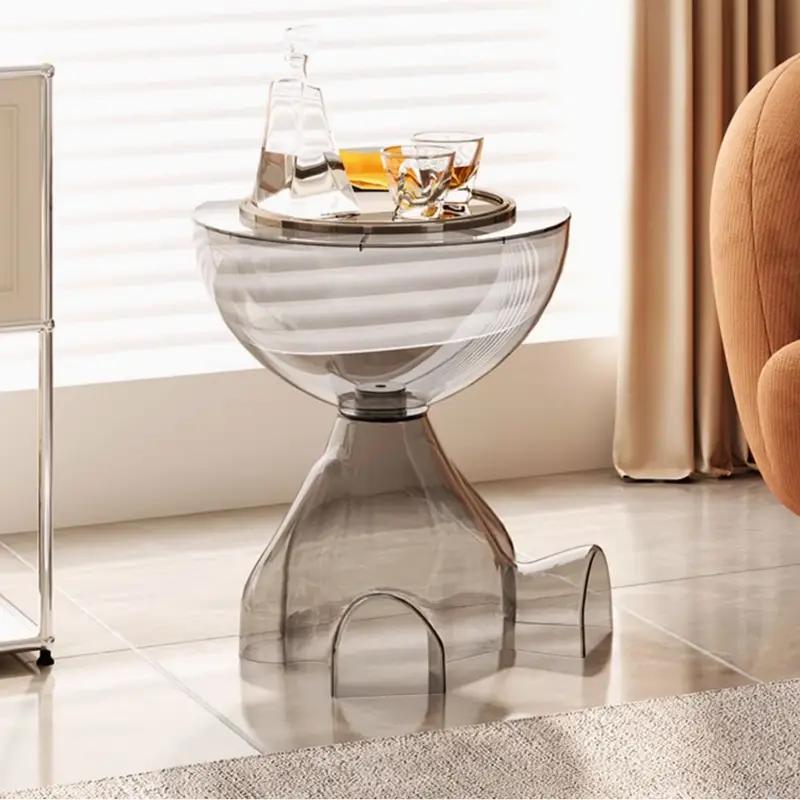 A Modern Bear-Shaped Plastic Nightstand for Lamp And Coffee Cup Holder - a Stylish White Storage Box for Bedrooms And Living Rooms, Easy to Assemble, Compact Design for Small Spaces, Bedroom Storage Box | Playful Furniture | Plastic Structure, Bedroom Dec