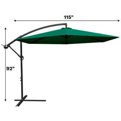 Victone Patio Umbrella 10FT Outdoor Market Sun Shade, Heavy Duty Cantilever Umbrella with Wind Vent & Tilt Function, Waterproof Sun Protection for Garden, Pool, Beach, Easy Push Button Tilt