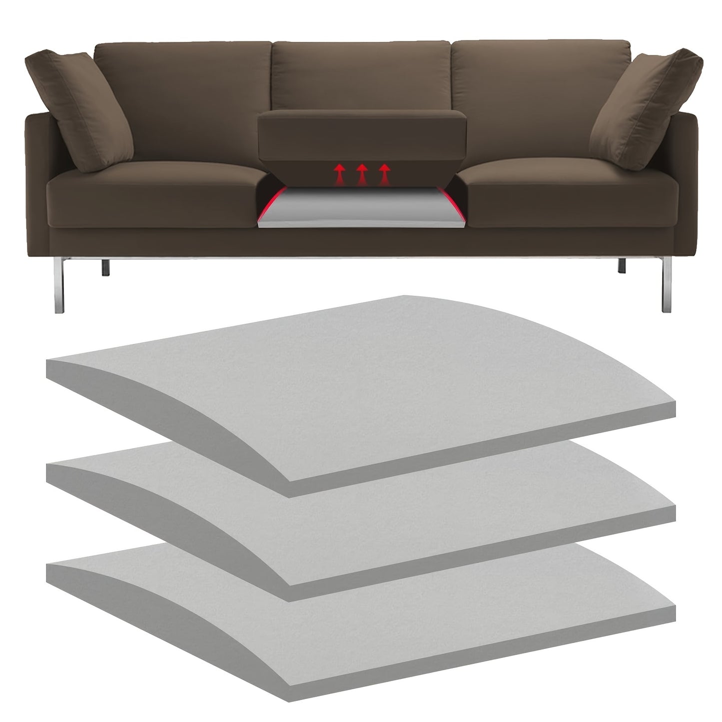 3pcs Furniture Seat Support 20 "x 20" High-density Foam Couch Sofa Cushion Support Cushion SAG Repair Replacement for Sofa Couch Loveseat Chair Sagging Sea