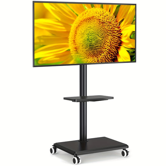 TV Stand, Swivel on Wheels Height Adjustable 49.5"-52" for 32"-60" TVs - Mobile Cart shown in the main product view