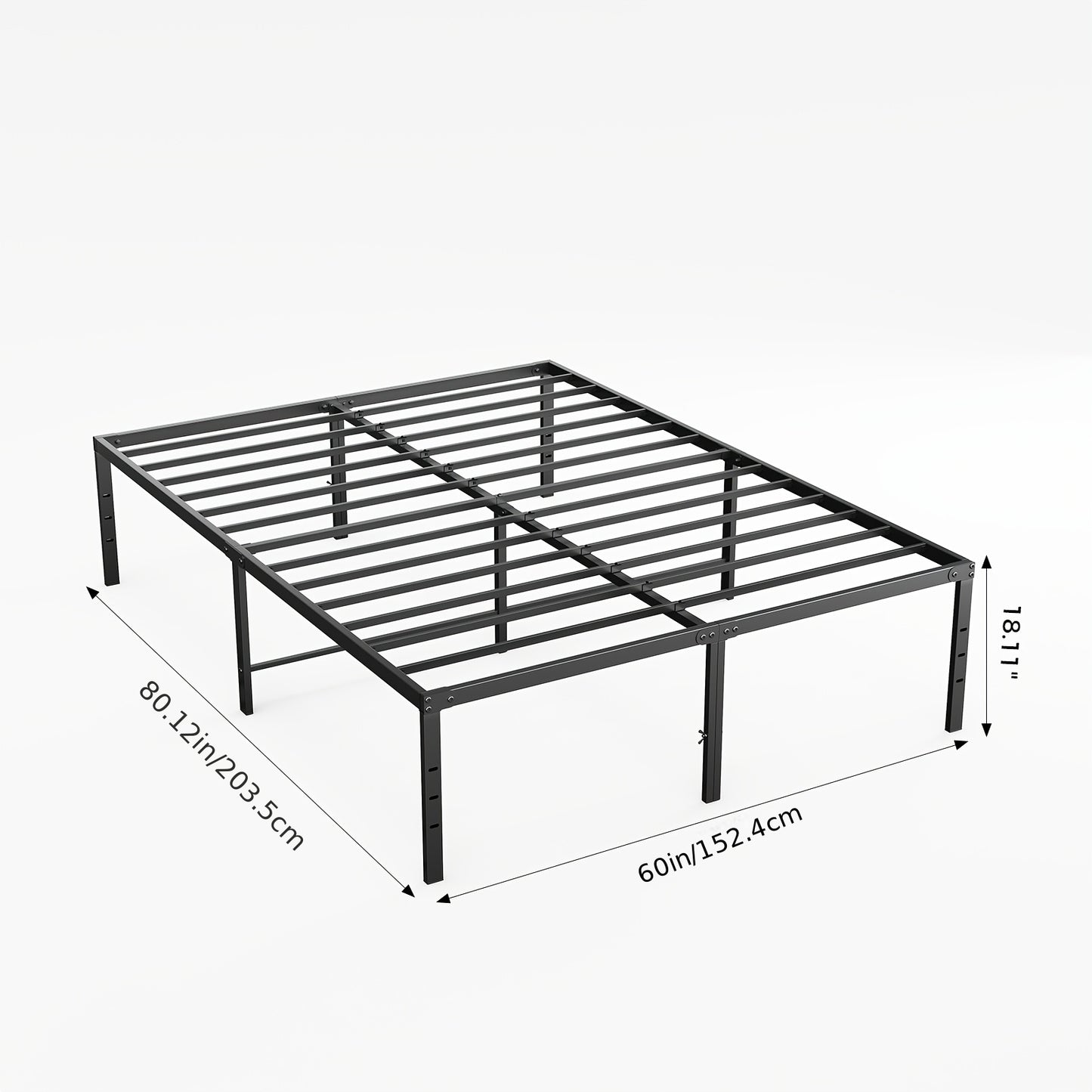 [Metal Platform Bed Frame] Bed Frame - 4 Size Platform Bed Frame Metal Mattress Foundation with Steel Slat Support, No Box Spring Needed, Storage Space Under Frame, Easy Assembly, Black