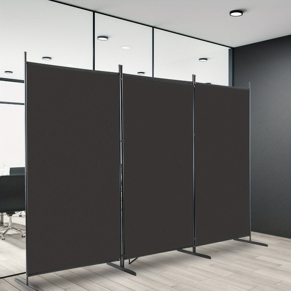 6 Ft Trifold Room Divider Privacy Screen Foldable Partition Panel 160G Polyester Fabric Steel Frame for Office Bedroom Living Room 2 Colors