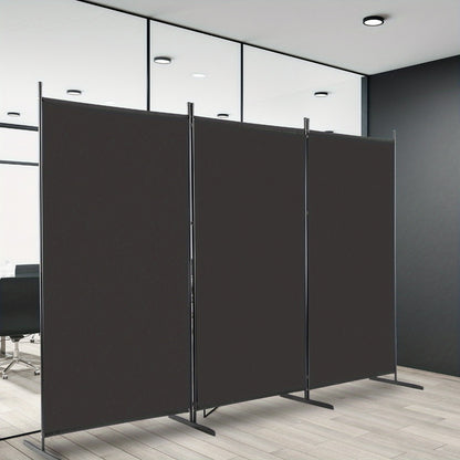 6 Ft Trifold Room Divider Privacy Screen Foldable Partition Panel 160G Polyester Fabric Steel Frame for Office Bedroom Living Room 2 Colors