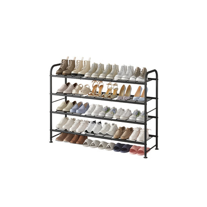 Shoe Rack Long 2/3/4 Tier Shoe Storage Organizer Metal Wide Shoe Shelf for Closet Entryway Bedroom 16/24/32 Paris Large Capacity