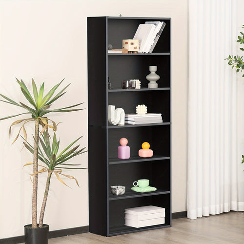 5/6-Tier Floor-Standing Bookshelf Organizer - Multi-Functional Open Shelf for Books, Decor & Cosmetics | Space-Saving Storage Unit for Home Office, Living Room & Bedroom | Modern Industrial Design
